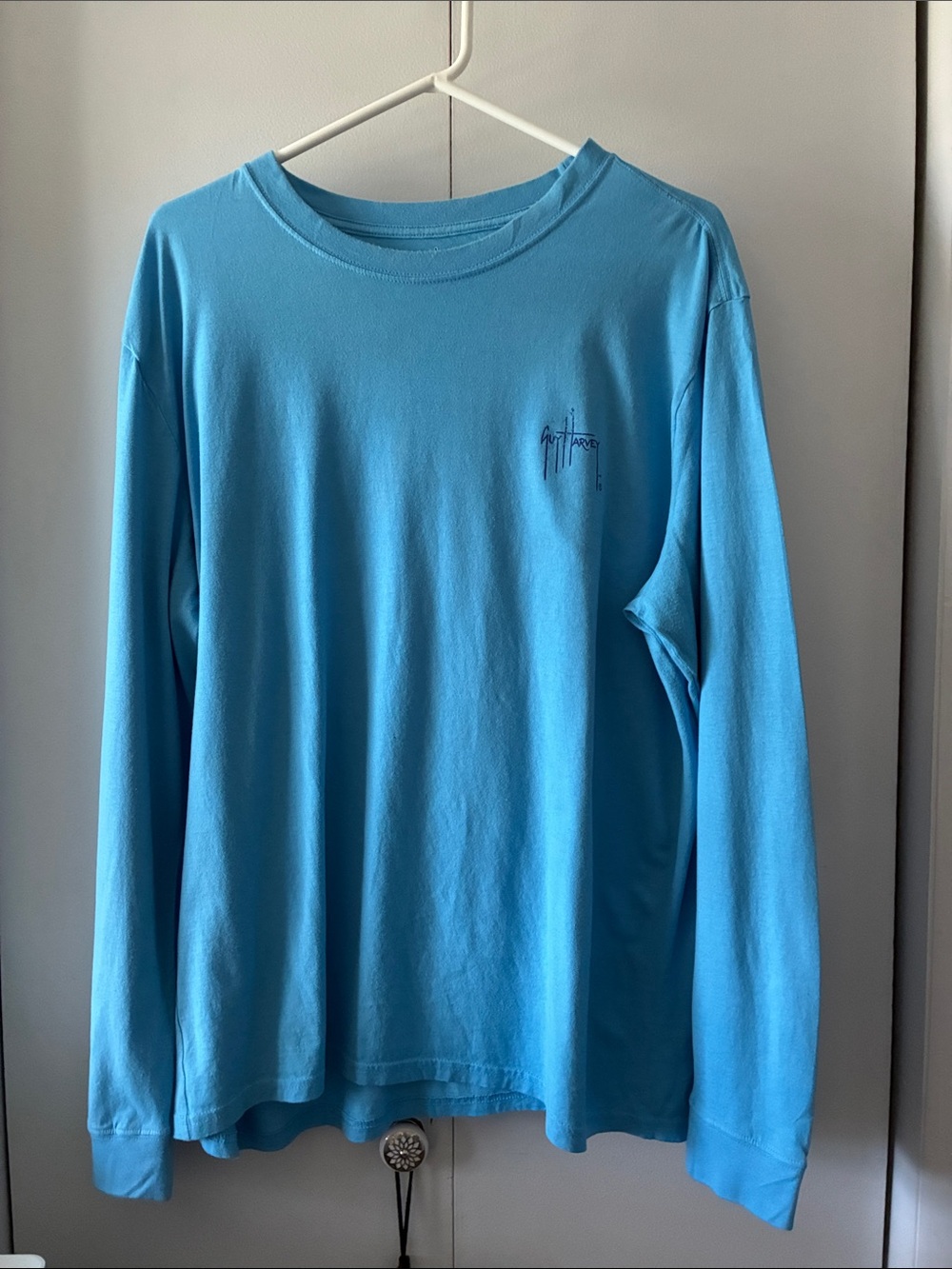 Guy Harvey Turquoise Long Sleeve Crew Tee